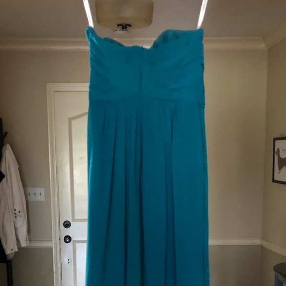 Floor-Length Teal Strapless Dress - Picture 5 of 5